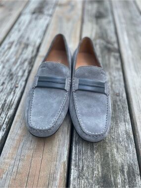 Geox Gray Suede Penny Loafers for Men